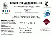 Hands on Training to create Hybrid App 2019 Training Poster